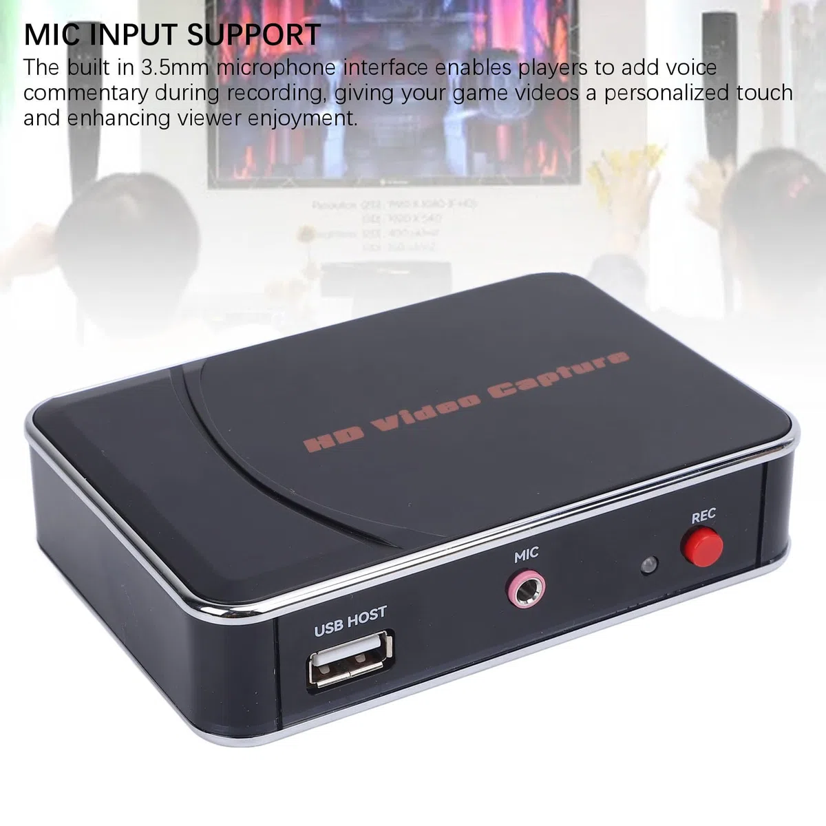 Carte de Capture Vidéo, Carte de Capture Vidéo Audio, Carte de Capture USB 4K Boucle HDMI Out, Intégrée dans la Capture de Jeu Vidéo Mic 1080p de 3,5 Mm pour le Streaming,