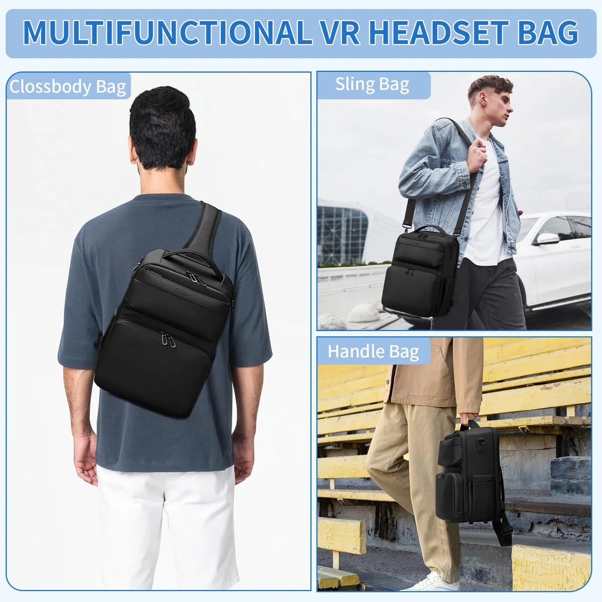 BOSSTIN Étui de transport pour Oculus Meta Quest 2 3 Vision Pro Travel Storage VR Casque (Noir)