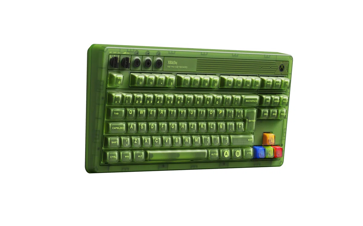 8Bitdo Retro 87 Mechanical Keyboard with RGB Backlight, Bluetooth/2.4G/USB-C Hot Swappable Wireless Gaming Keyboard for Windows and Android - Xbox Edition - AZERTY French ISO Layout