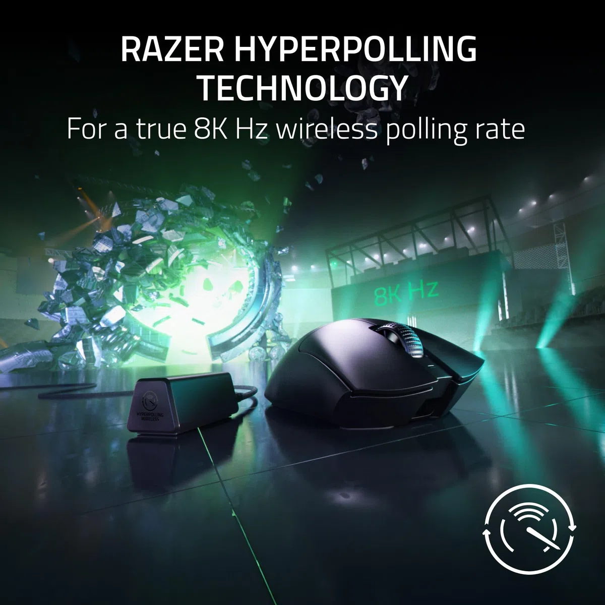 Razer DeathAdder V3 Pro Souris de jeu sans fil + dongle sans fil Hyperpolling : 63 g Ultra léger - Capteur optique Focus Pro 30K - Commutateurs optiques Gen 3-5 touches programmables - Noir