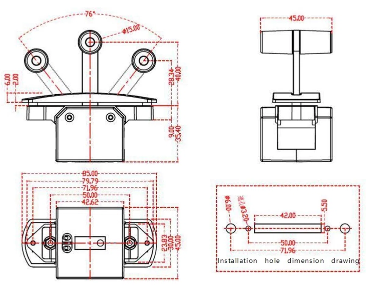 Manette Joystick, Amortissement De Résistance À Bascule Positionnement 78B Sans Sensation Centrale, Tige Gain Réglage , Poussée Industrielle ,pour le générateur d'images(Output signal USB20-HID)