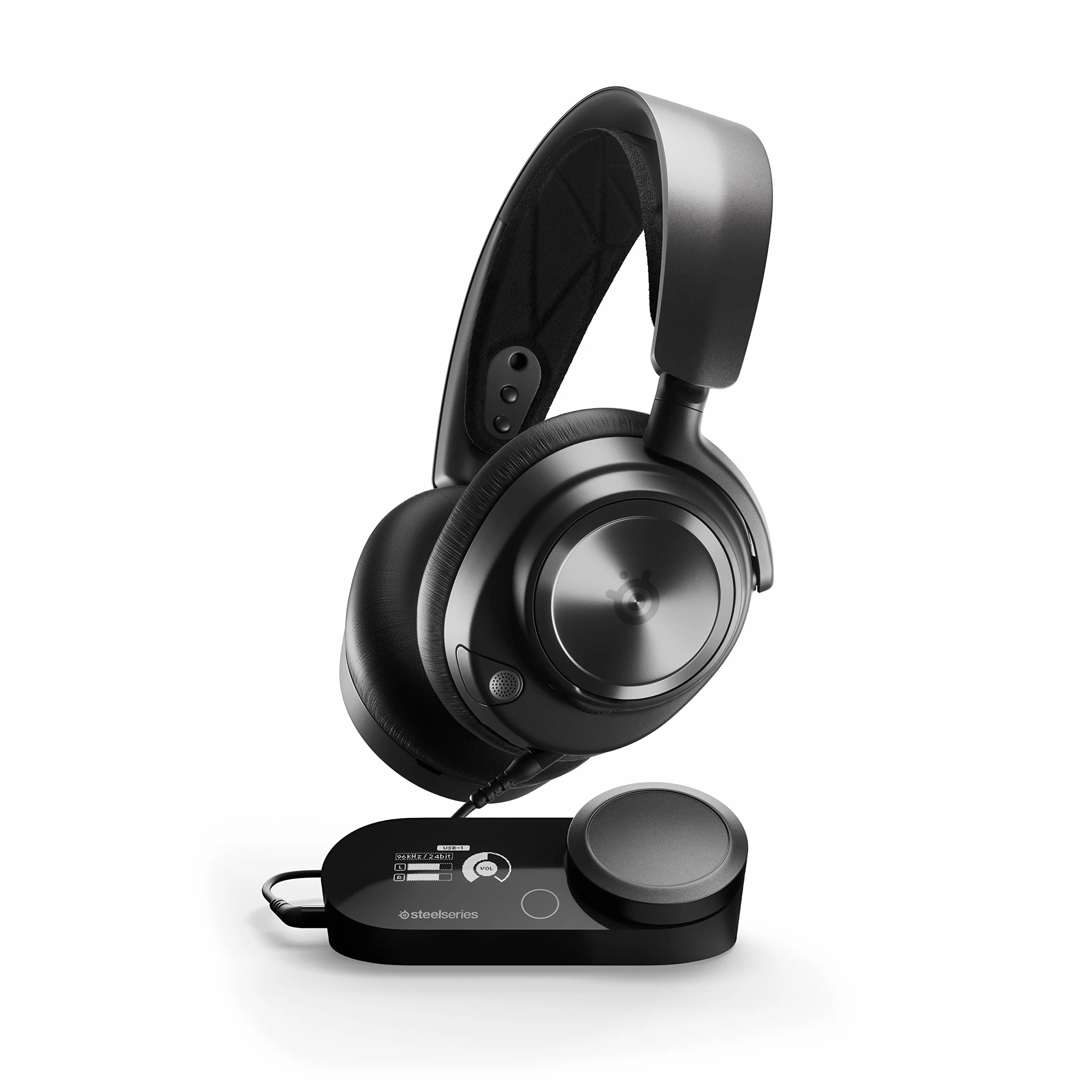 SteelSeries Arctis Nova Pro Casque de Jeu Multi-systèmes - Pilotes Hi-FI Haut de Gamme - Audio Haute résolution - Audio Spatial à 360° - GameDAC Gen 2 - ESS Sabre Quad-DAC - Micro ClearCast Gen 2 -