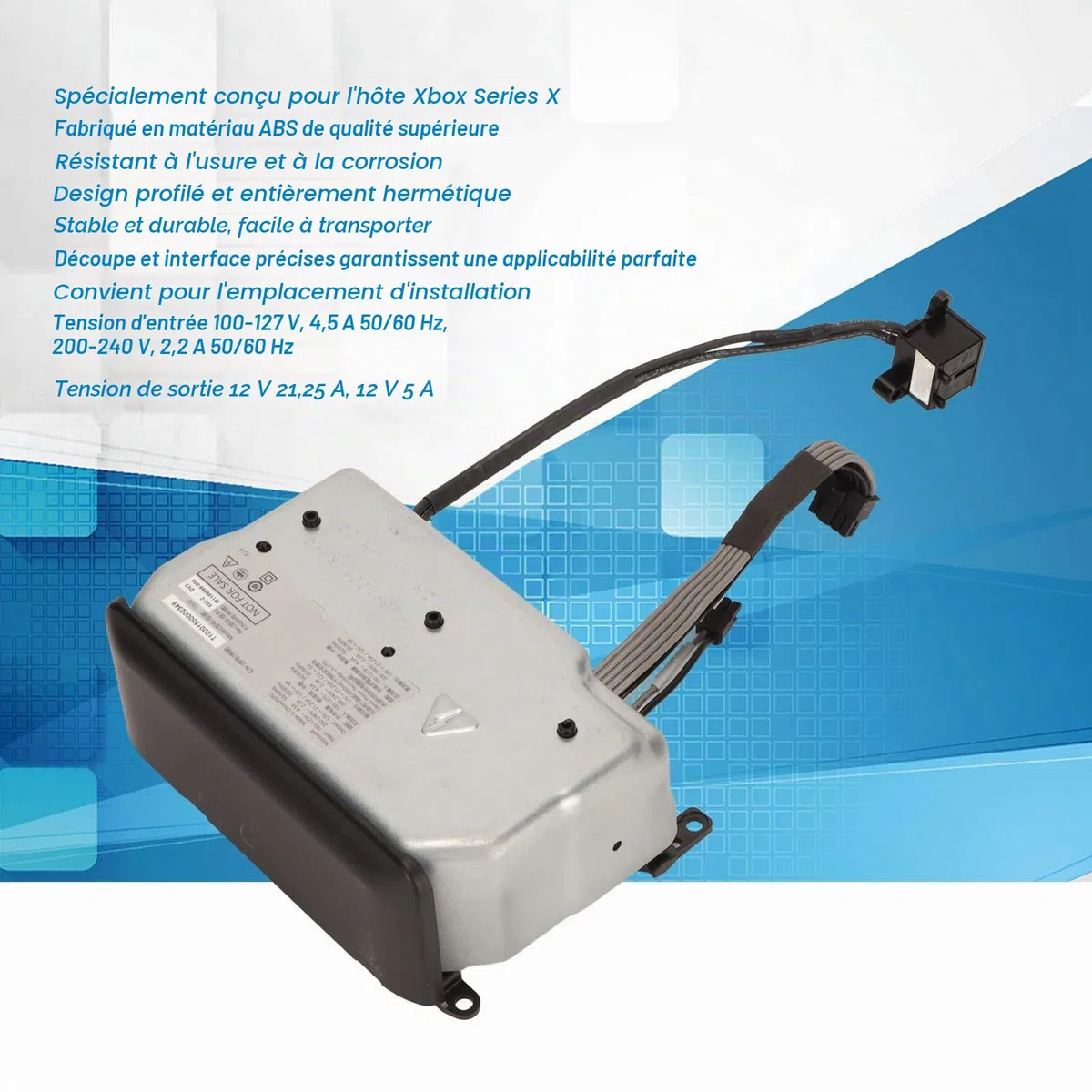 Bloc d'alimentation Interne de Jeu, pour Bloc d'alimentation Xbox Series X, Remplace L'adaptateur d'alimentation du Contrôleur de Jeu par Le Cordon d'alimentation pour Xbox Series X(Prise UE)