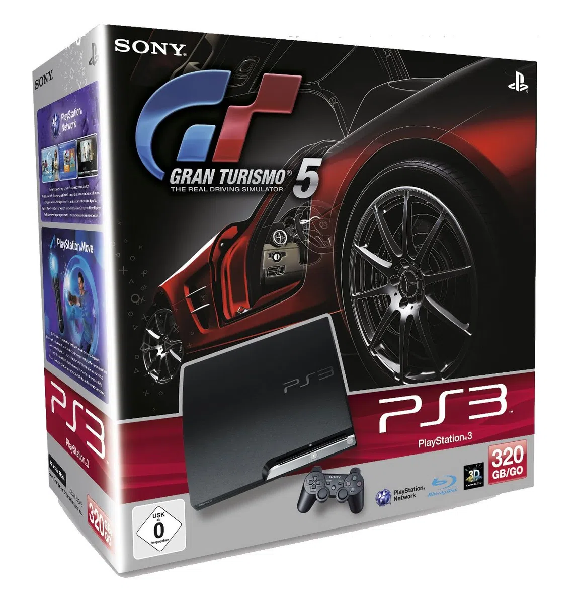 PS3 - Konsole Slim Black 320GB (K-Model) + Gran Turismo 5