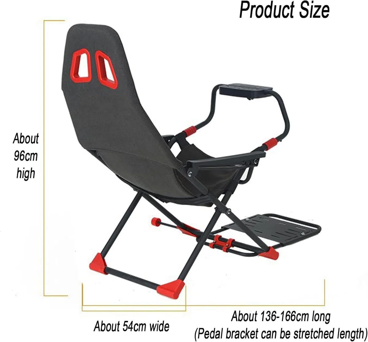 Simulateur de course réglable avec siège pliable compatible avec Xbox One PS4 PC