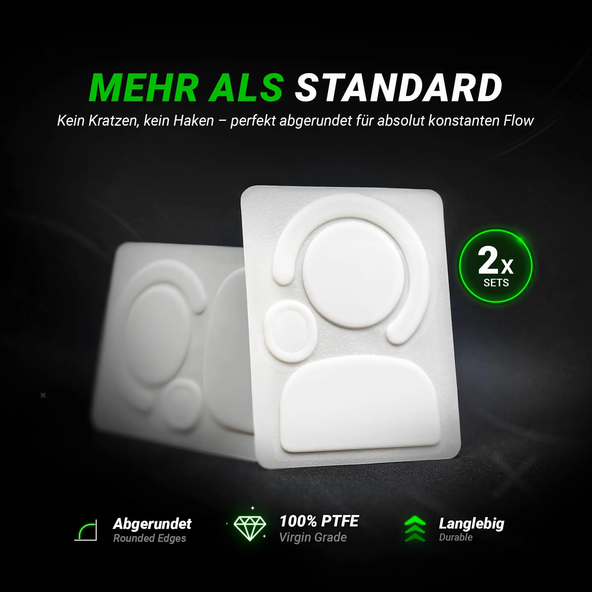 SensoryBoost DPS Glides (Lot de 2) pour Logitech G Pro X Superlight 1 - Ultra Rapides, Arrondi, Faible Friction, de Haute Qualité, Durable - Patins de Souris de Rechange - Accessoires Souris Gaming