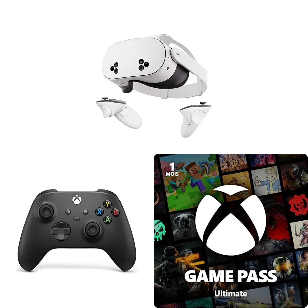 Meta Quest 3S 128 Go + Manette Xbox Carbon Black + 1 Mois de Game Pass Ultimate