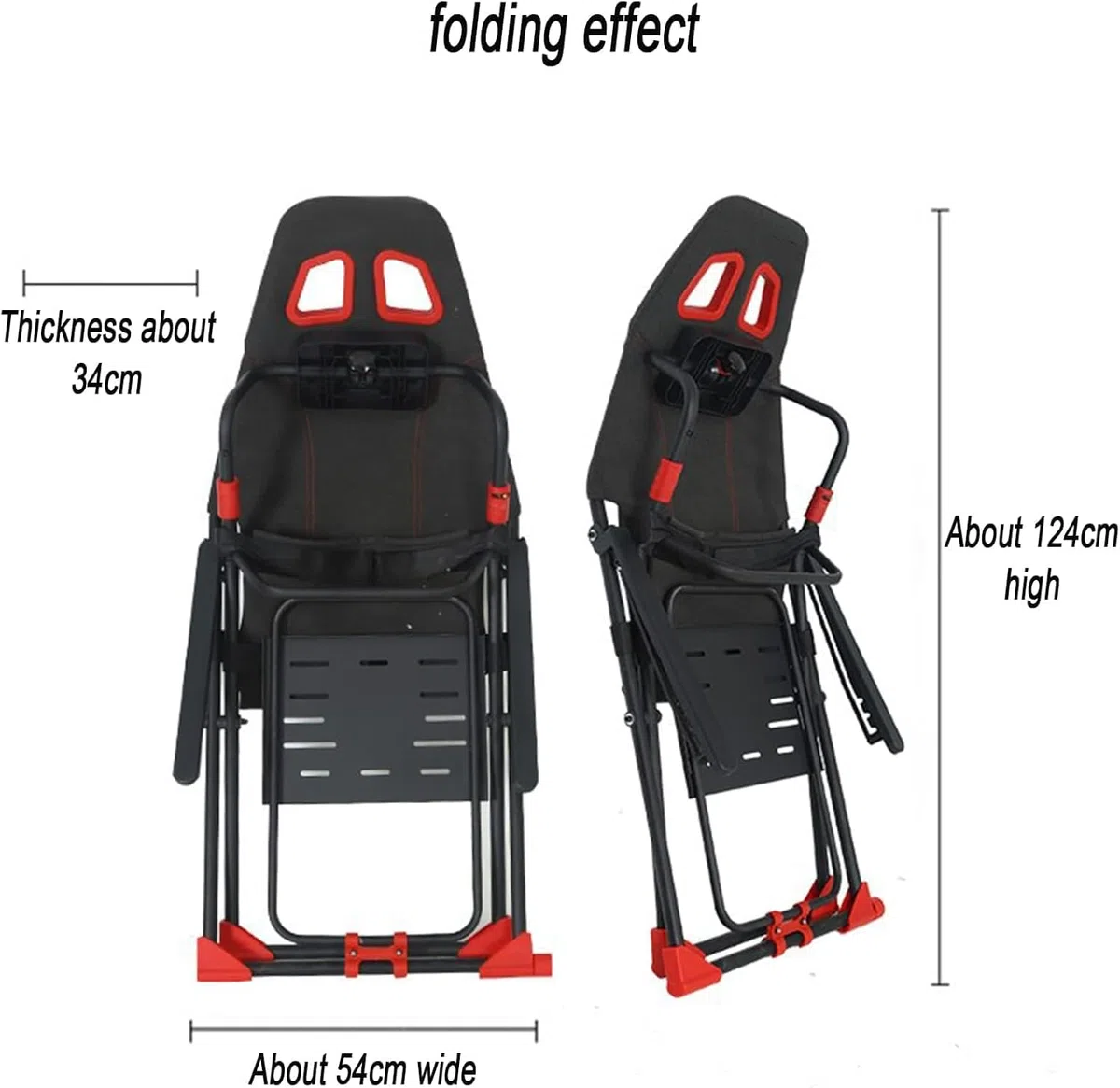 Simulateur de course réglable avec siège pliable compatible avec Xbox One PS4 PC