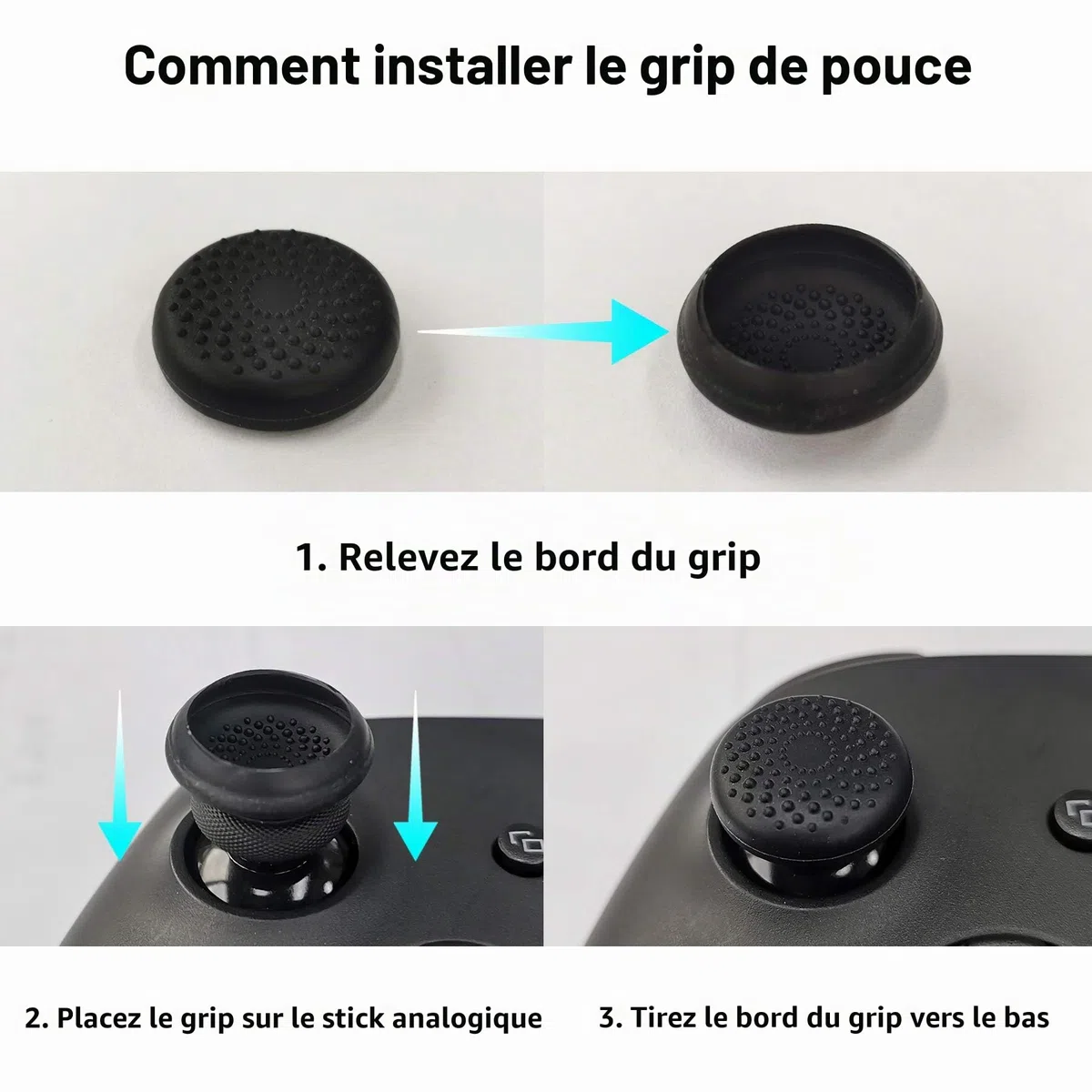 PlayVital Coque pour Xbox Series X S Manette Protection Accessoires,Housse Silicone avec Capuchon Joystick,Cover Skin pour Xbox Series X S Controller Grip-Noir,Pure Série