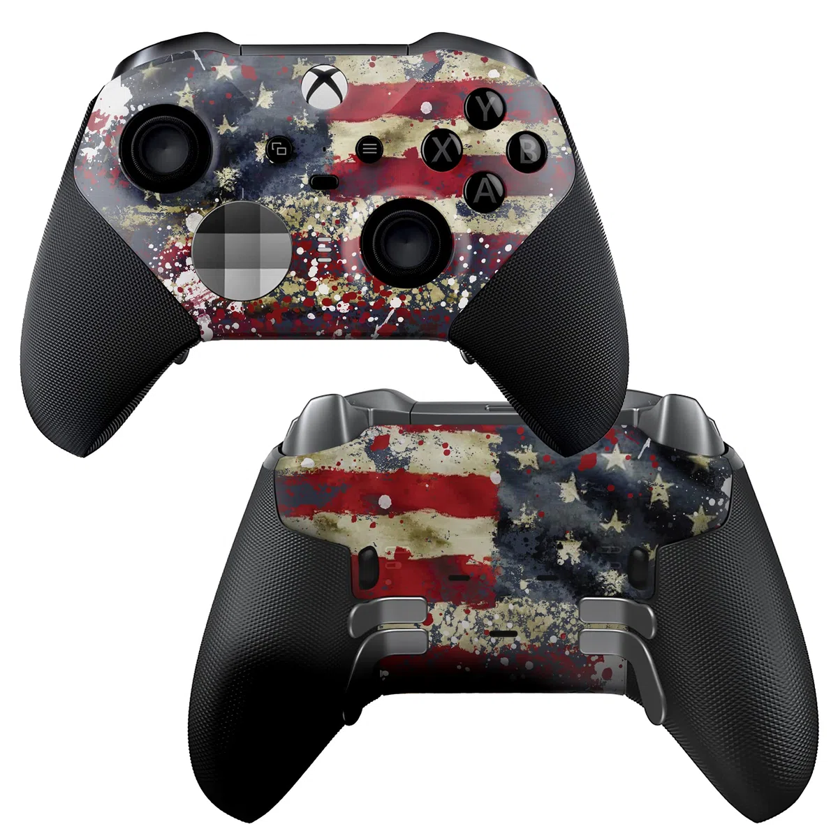 DreamController Tatterred Flag X-Box Elite Controller Series 2 Limited Edition Custom Elite Series 2 Contrôleur pour X-Box One/Series X/S avec technologie avancée de peinture Hydro-Dip (pas seulement