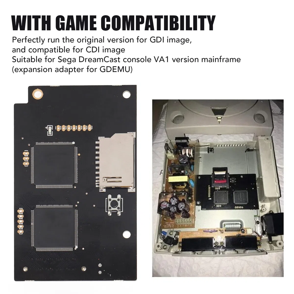 Carte de simulation de lecteur optique GDEMU V5.15b pour console SEGAs Dreamcast VA1, kit de montage de carte de stockage à distance de disque intégré, fonctionne parfaitement