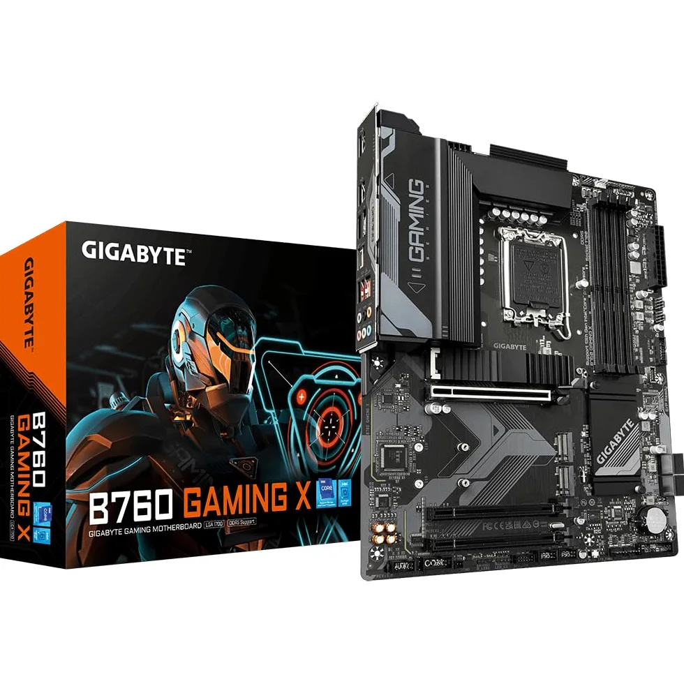 GIGABYTE B760 Gaming X Carte Mère - Compatible avec Les processeurs Intel Core 14e génération, VRM numérique 8+1+1 Phases, jusqu'à 7600MHz DDR5 (OC), 3X PCIe 4.0 M.2, 2.5GbE LAN, USB 3.2 Gen 2
