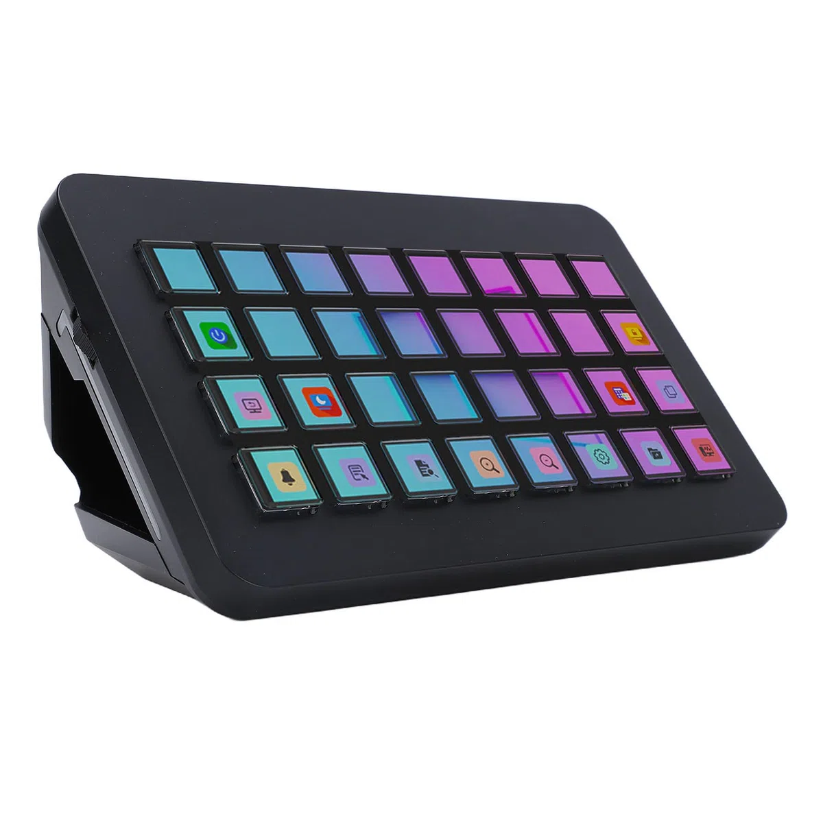 Jectse Clavier Macro LCD Programmable à 32 Touches, Contrôleur de Studio Visuel Personnalisable avec Affichage en Temps Réel pour PC, Streaming Vidéo en Direct, Montage Vidéo, (Black)