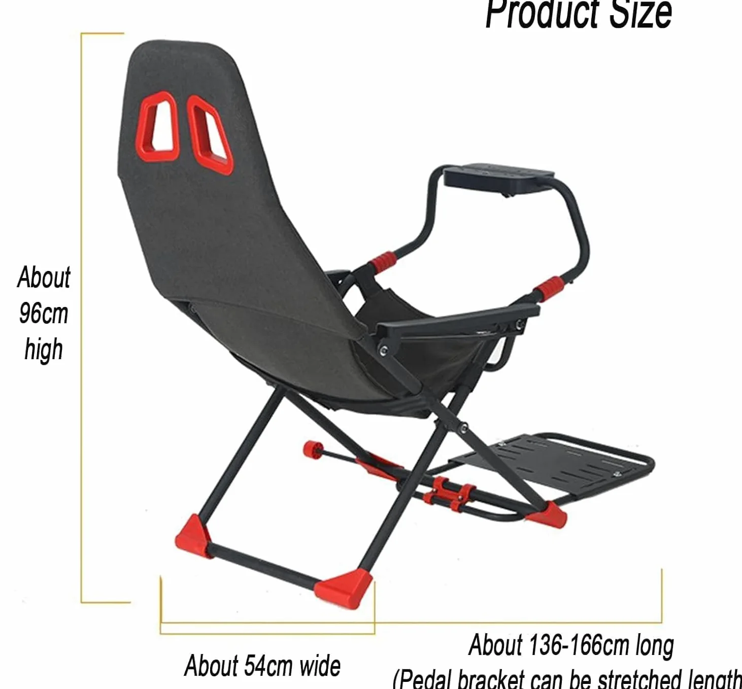 Cockpit simulateur de course réglable avec siège ergonomique, support de roue pliable pour PC, PS4, PS5, Xbox Series X
