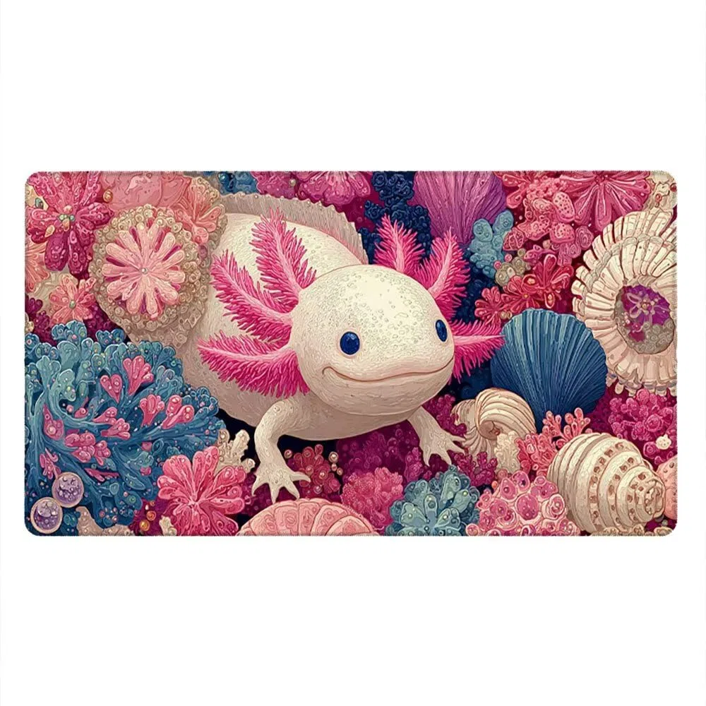 Grand Tapis de Souris Jeu XXL 1800x900x3mm avec Bords Cousus, Base en Caoutchouc Naturel antidérapant Durable, Tapis de Clavier Lavable, Les Jeux, la Maison Le Bureau, Hexagone Dinosaure Rose xR6-464
