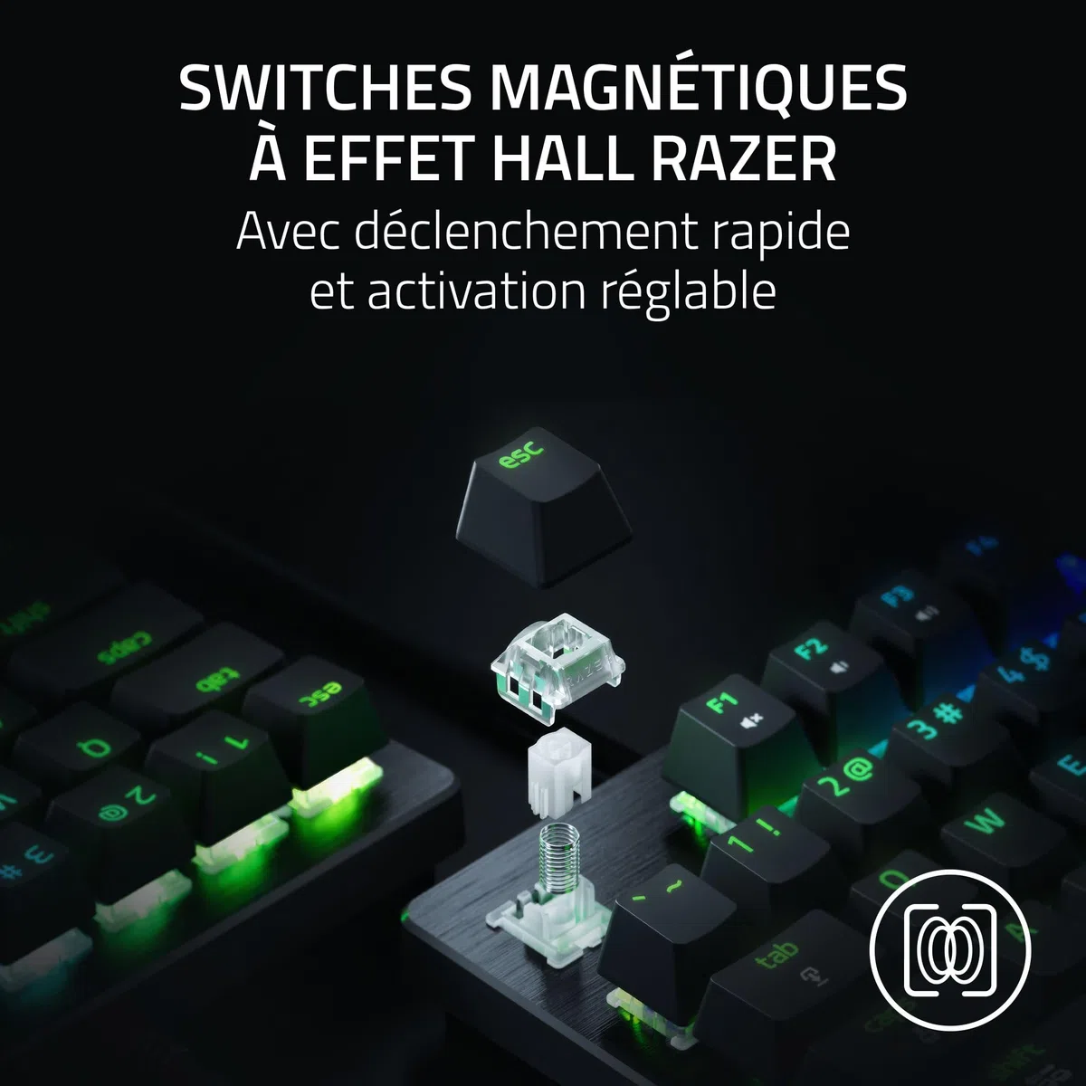 Razer Huntsman V3 HE Magnetic Tenkeyless 8 KHz - Clavier Gaming e-Sport magnétique avec Effet Hall - Snap Tap - HyperPolling 8 000 Hz - Priorité Double Frappe - PC | Clavier QWERTY US