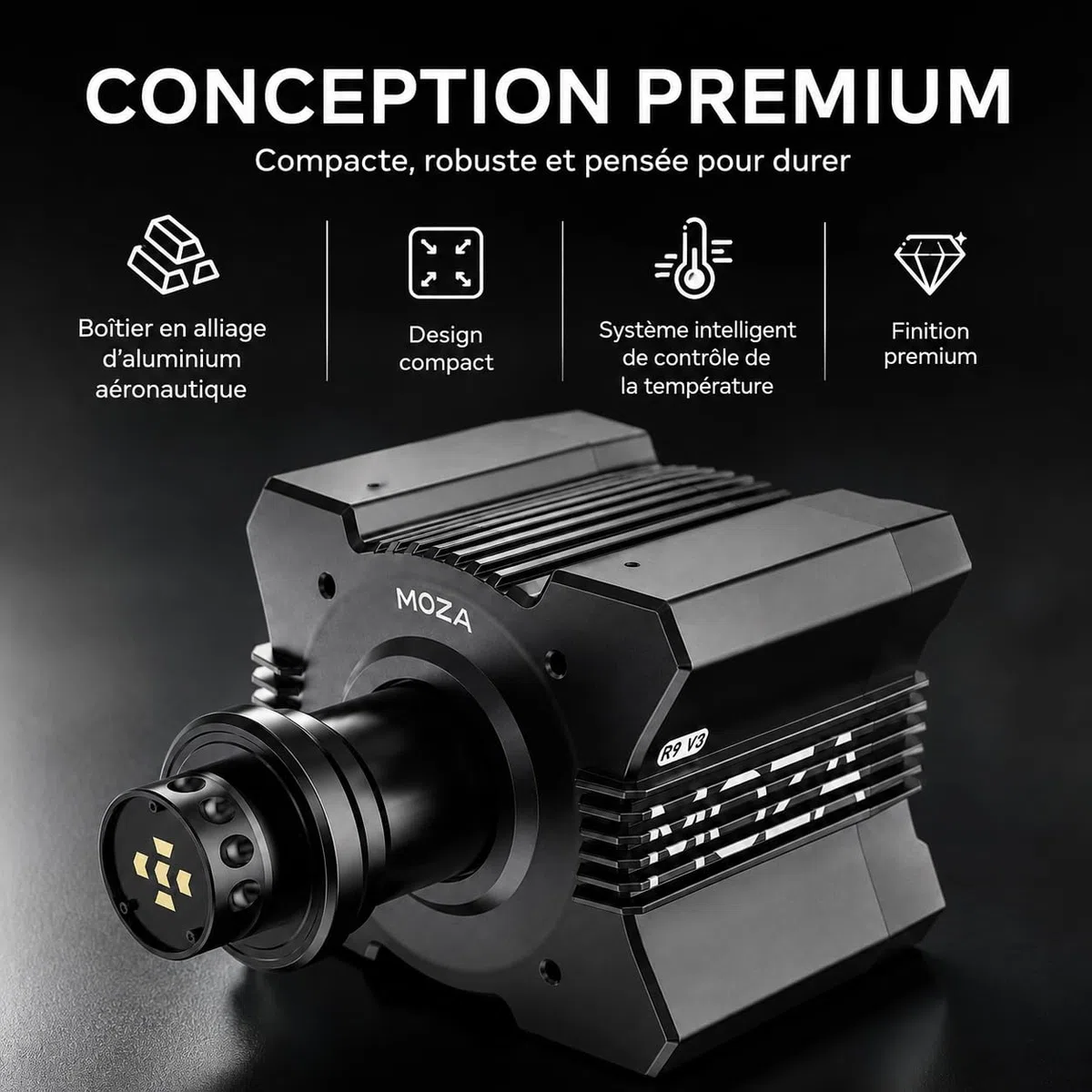 MOZA R9 V3 Base Direct Drive PC Simracing 9 Nm avec Retour de Force