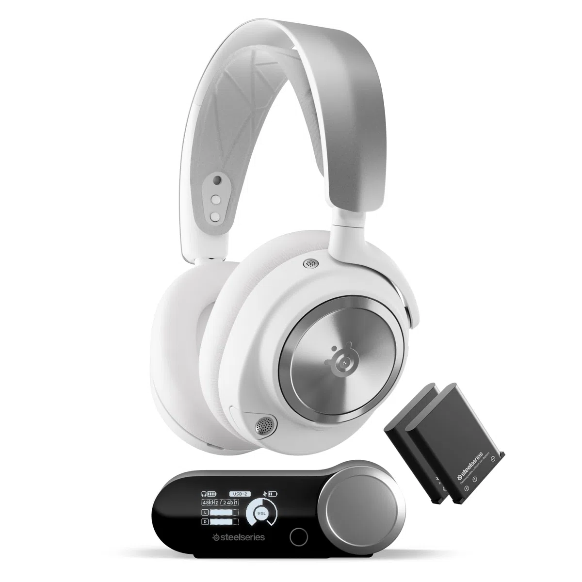 SteelSeries Arctis Nova Pro Wireless Gaming-Headset – Multi-System – Magnetische Neodym-Treiber – Active Noise Cancellation – Infinity Power System – ClearCast Gen 2-Mikrofon – PC, PS5, PS4, Switch,