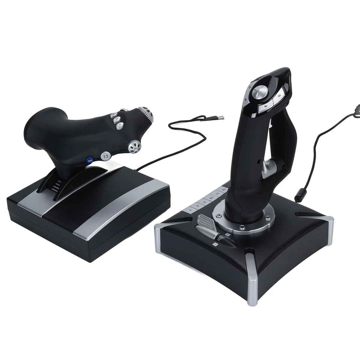 Jelquix Joystick de Simulation de Vol avec Commande d'accélérateur, Joystick 4 Axes 16 Touches Programmables, POV 8 Voies avec Retour d'amortissement, Ventouses Robustes, Idéal pour les Séries X S