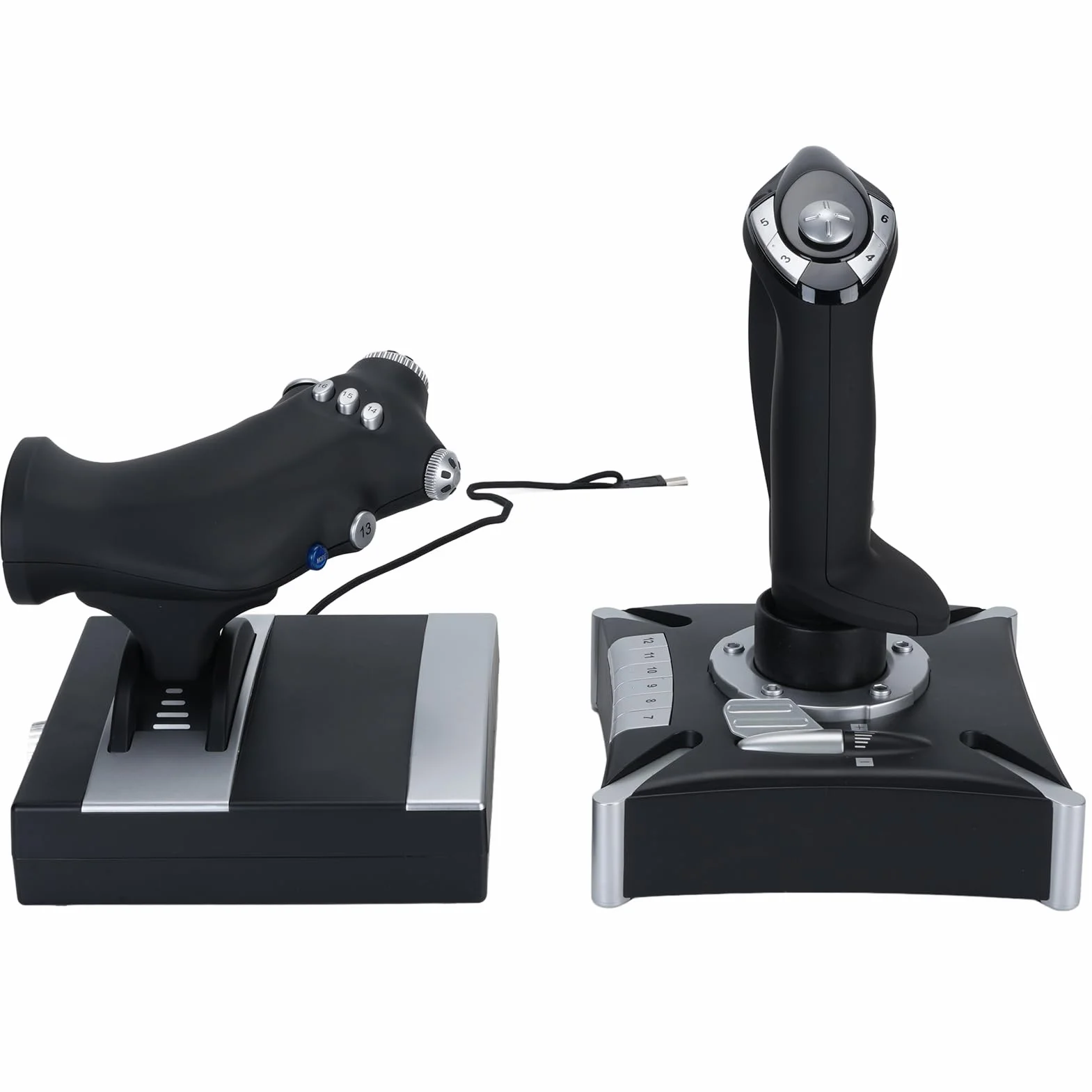 EIMSOAH Joystick de Simulation, Commande D'accélérateur et de Joug D'avion, Retour D'amortissement et 16 Touches Programmables, pour Séries X S et Wins 7 8 10 11