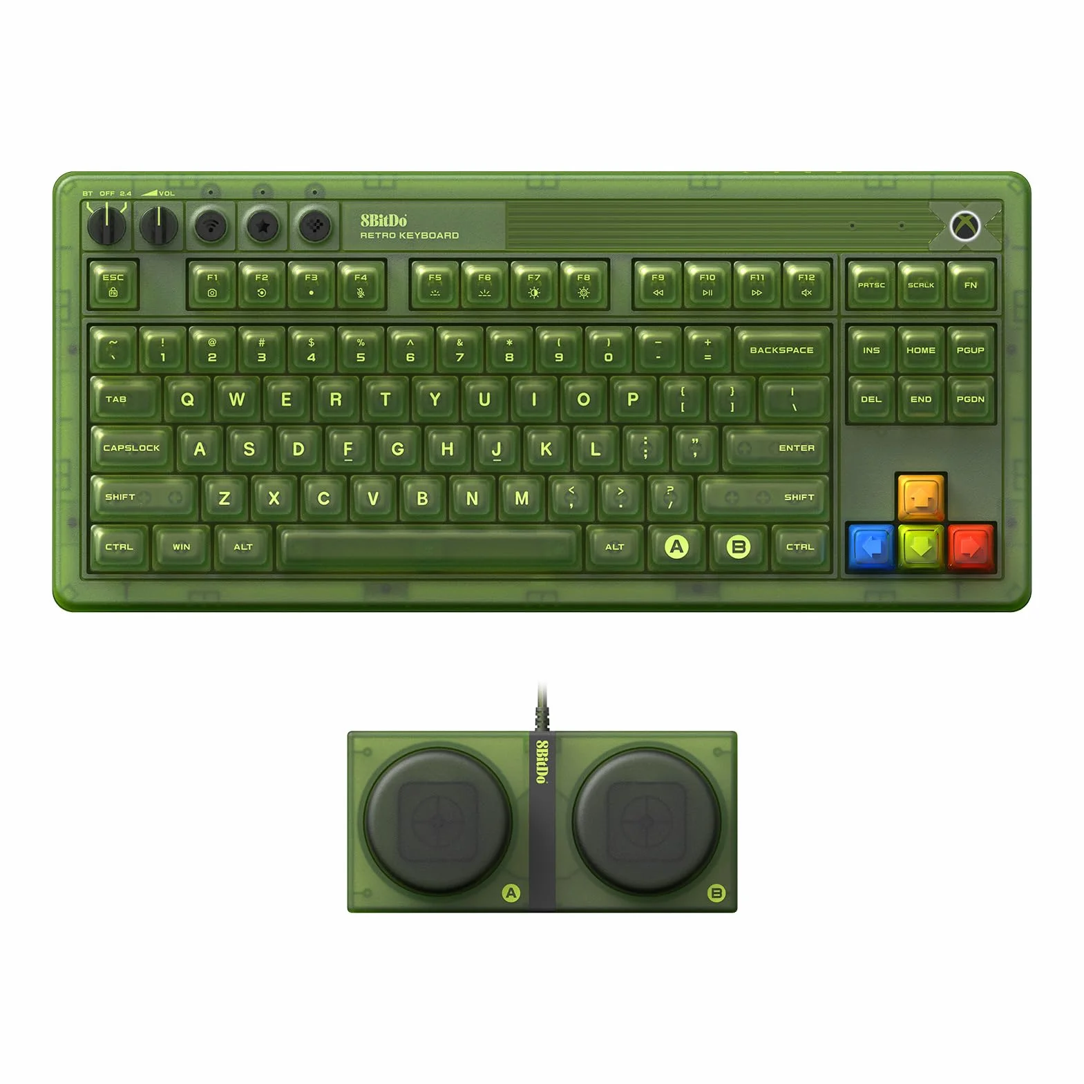 8Bitdo Retro 87 Mechanical Keyboard with RGB Backlight, Bluetooth/2.4G/USB-C Hot Swappable Wireless Gaming Keyboard for Windows and Android - Xbox Edition (Officially Licensed) - QWERTY English