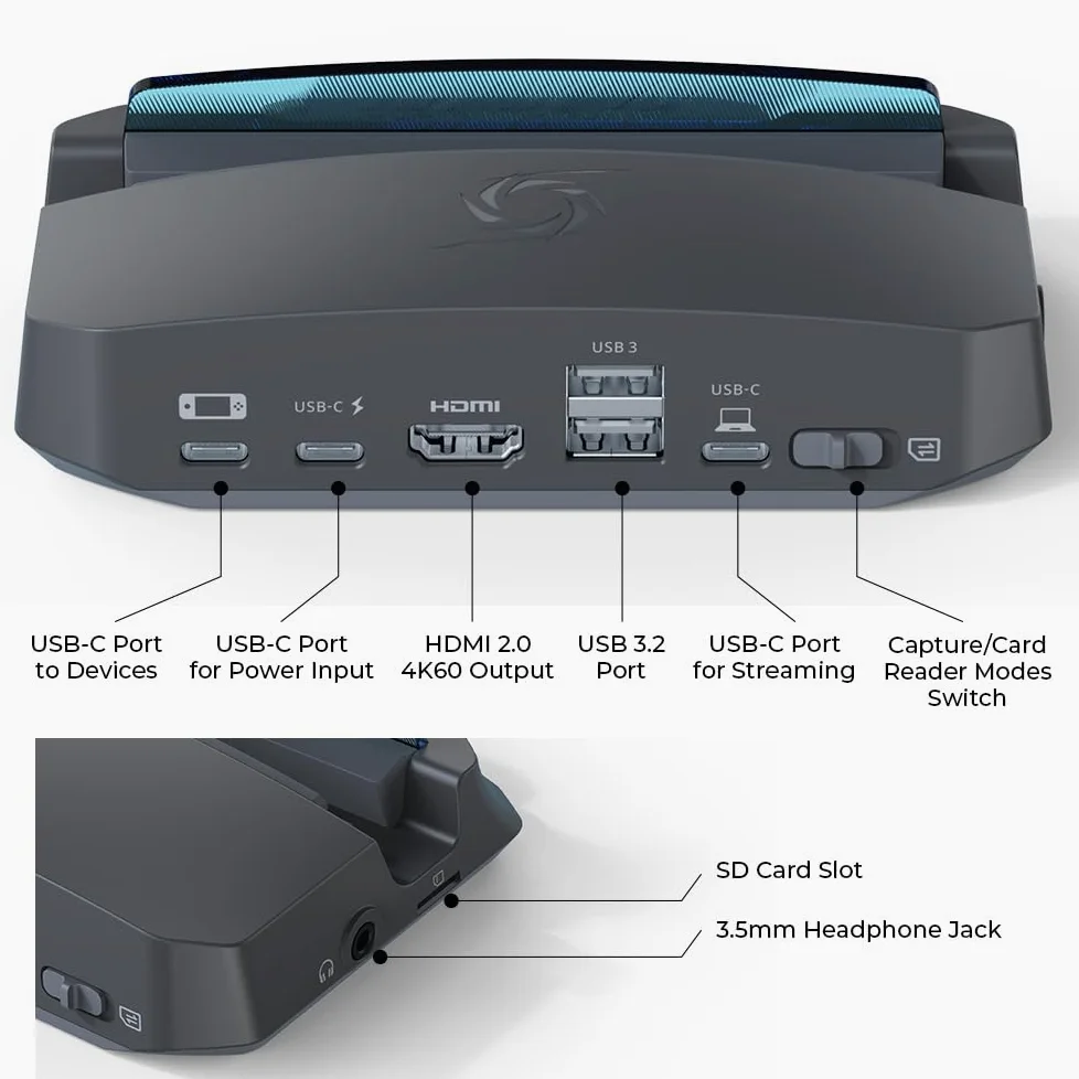 AVerMedia X'TRA GO GC515 HDMI 4K@60Hz, Chargement USB-C, Capture Vidéo pour Steam Deck, ROG Ally, Legion Go, MSI Claw, Switch, iPhone, iPad