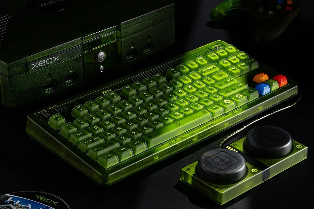 8Bitdo Retro 87 Mechanical Keyboard with RGB Backlight, Bluetooth/2.4G/USB-C Hot Swappable Wireless Gaming Keyboard for Windows and Android - Xbox Edition - AZERTY French ISO Layout