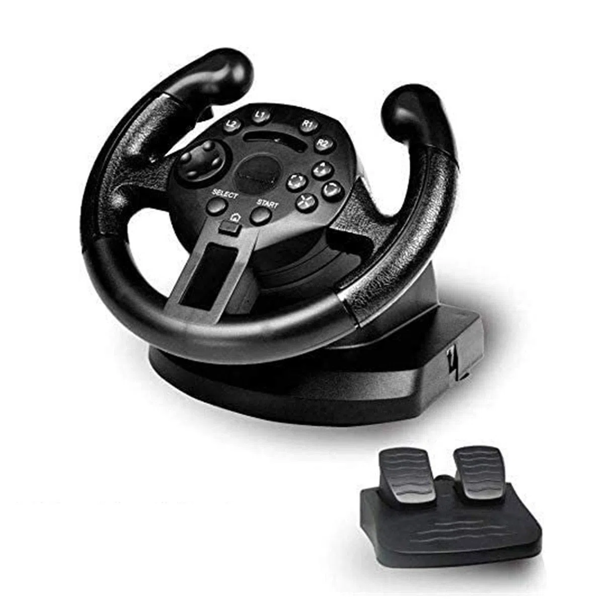 Volant de Jeu pour PC, Volant de Course, contrôleur de Manette de Jeu Compatible avec contrôleur de Conduite simulé PS3/PC, Direction de Jeu par Vibration