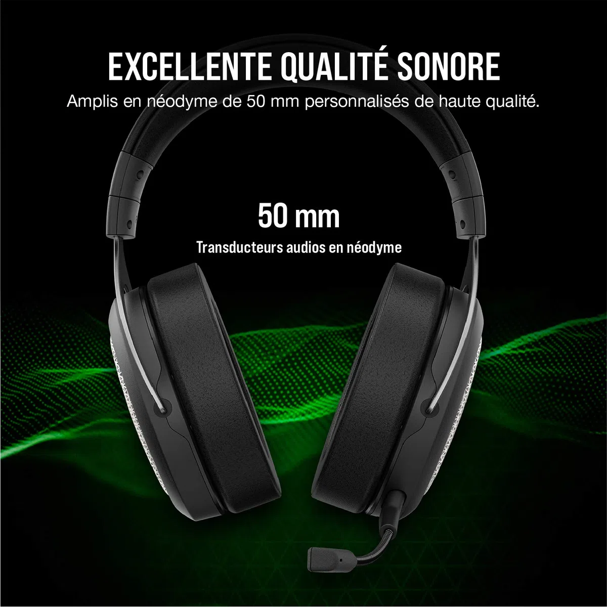 Corsair HS75 XB Wireless Casque Gaming pour Xbox Series X et Xbox One (Connexion Directe sans Adaptateur sans Fil, Technologie Dolby Atmos Immersive, Microphone Unidirectionnel) Noir