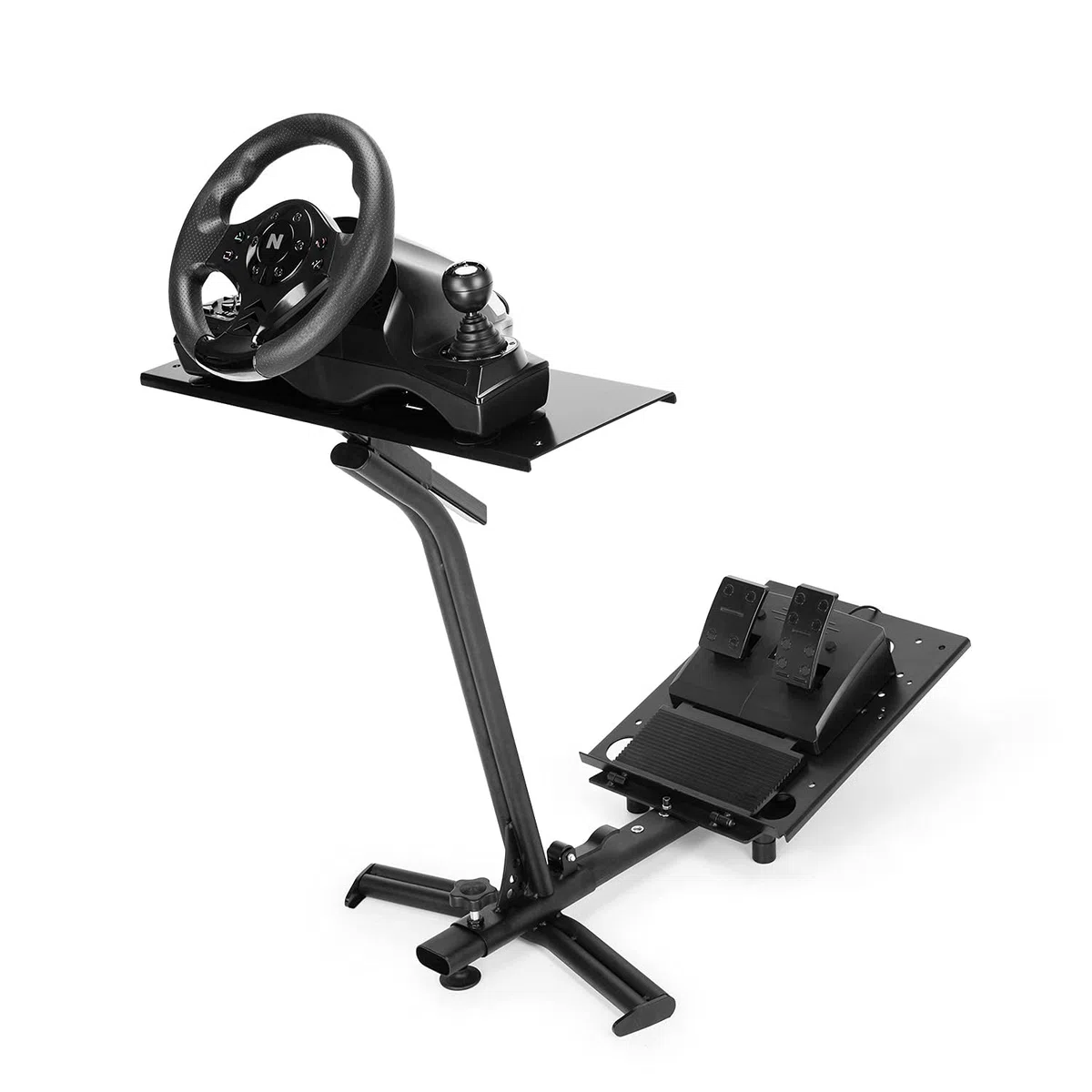 NiTHO Support de Volant de Course pour Logitech G923 G29 G920 Thrustmaster et Fanatec, Pliable Support Simulateur de Course en Inoxydable, Inclinable Wheel Stand pour Volant de Jeu - Universel