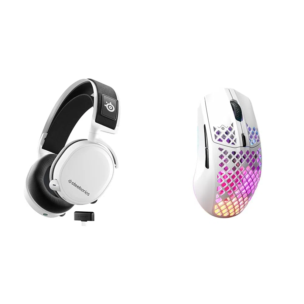 SteelSeries Arctis 7+ - Casque Gaming sans Fil - sans Perte 2,4 GHz - 30 Heures d’autonomie & Aerox 3 Wireless - Souris Gaming RGB trouée - Design étanche Ultra-léger