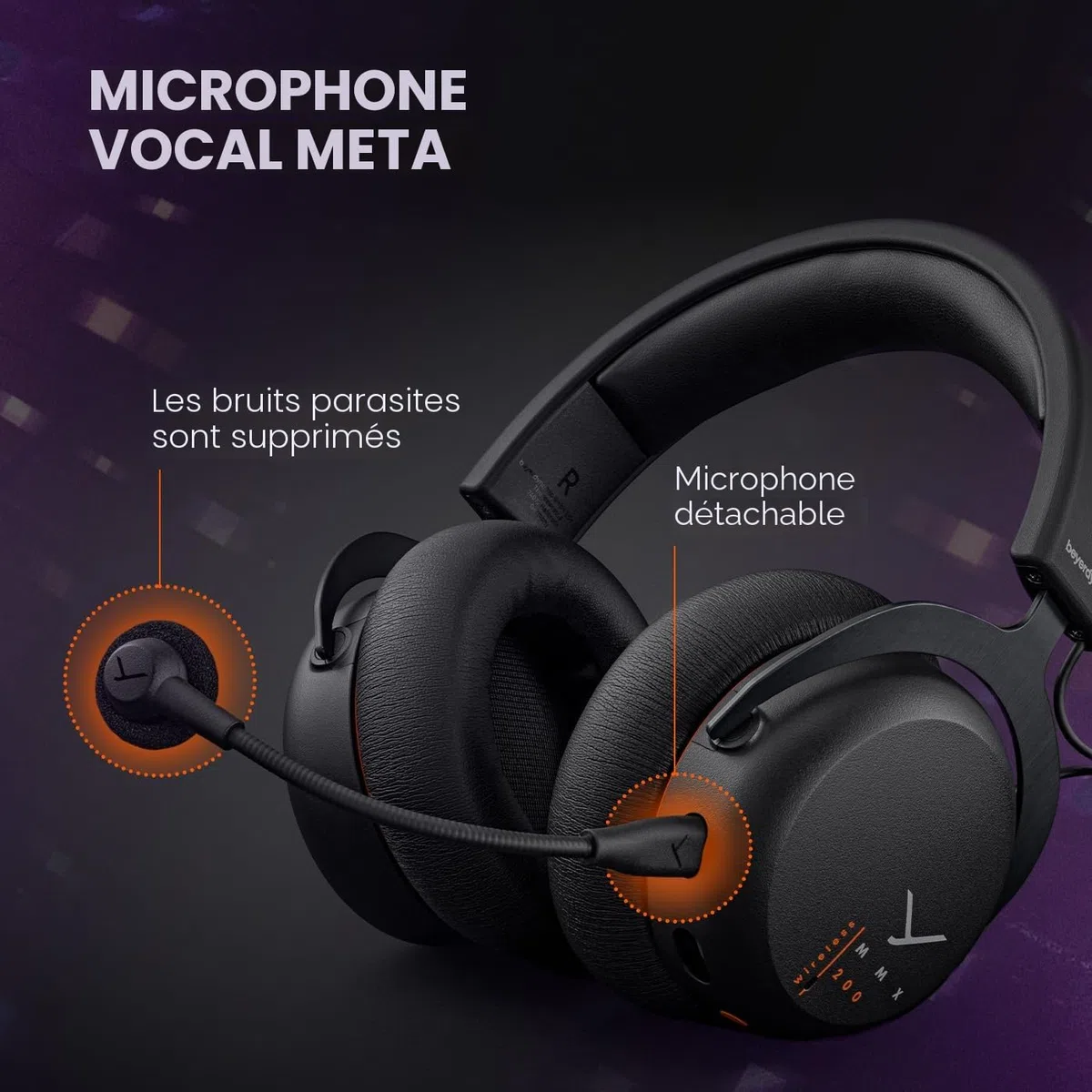 beyerdynamic MMX 200 Casque de jeu sans fil gris avec microphone, casque sans fil avec dongle USB, convient pour PC, Xbox, Playstation et Nintendo Switch, 730076