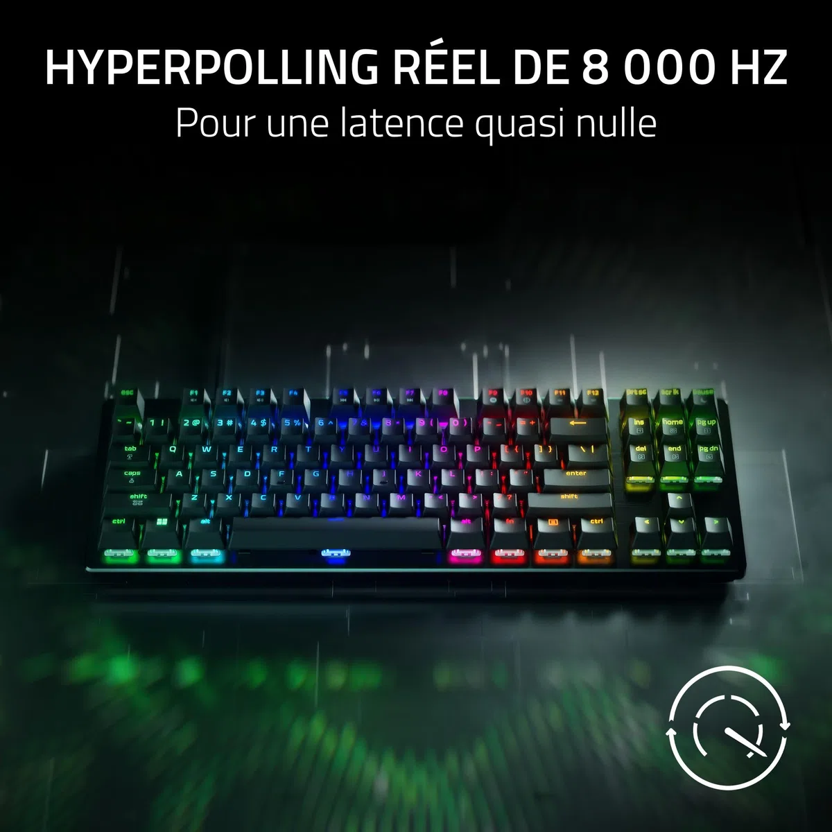 Razer Huntsman V3 HE Magnetic Tenkeyless 8 KHz - Clavier Gaming e-Sport magnétique avec Effet Hall - Snap Tap - HyperPolling 8 000 Hz - Priorité Double Frappe - PC | Clavier QWERTY US