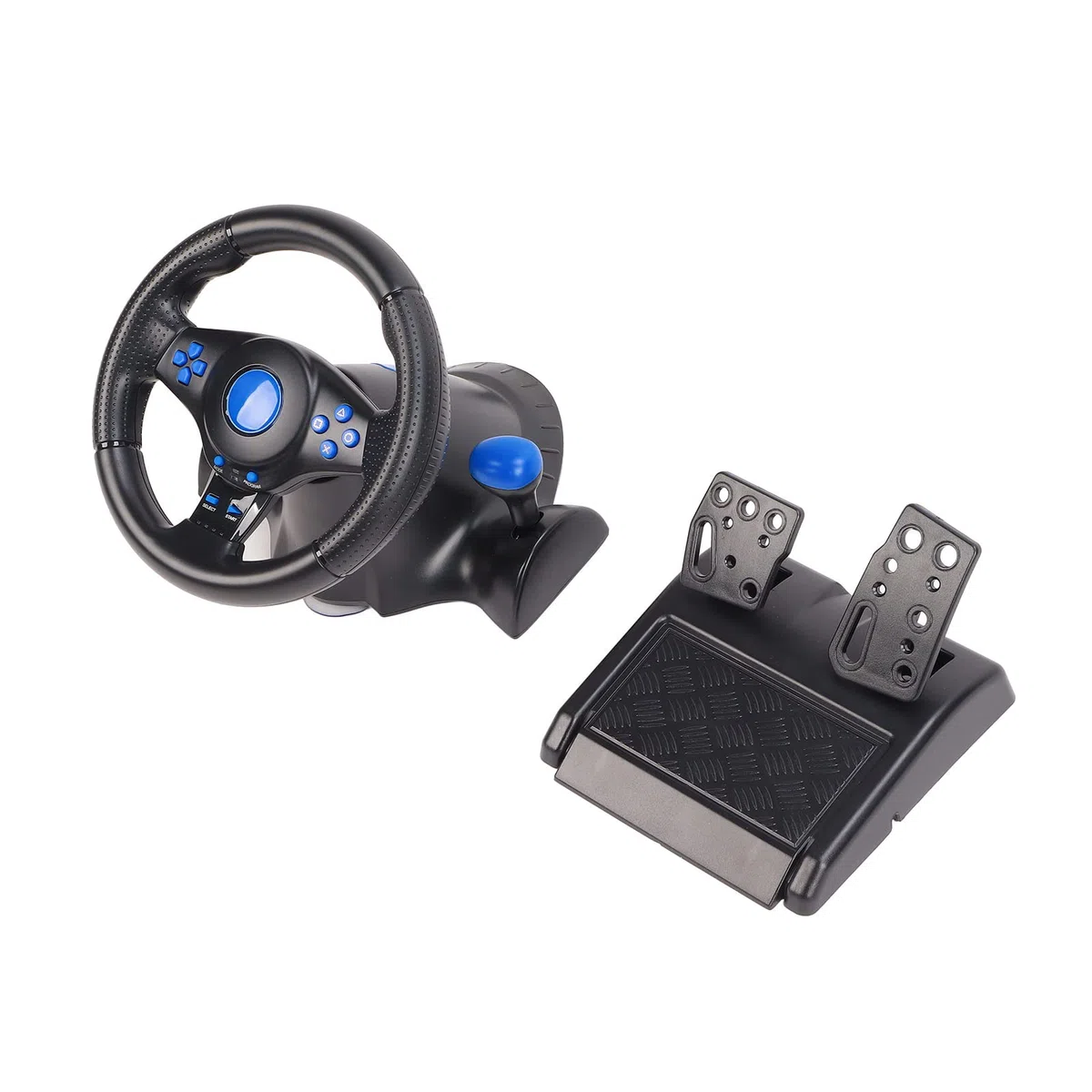 Hoopoocolor Volant de Jeu, Rotatif à 180° avec Retour de Vibration Réel, Volant de Jeu de Course USB Programmable avec Pédale à Ressort, Plug and Play pour PS4, pour PS3, pour Xbox One, pour Xbox 360