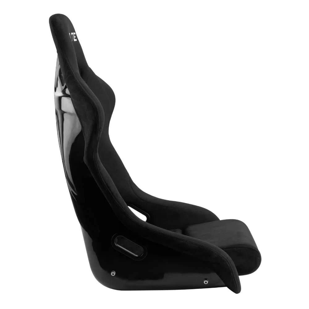 OPLITE - RS2 FiberCore® Siège Baquet Sim Racing – Structure 4 Couches Fibre de Verre, Suédine Respirante, Fixation Latérale 290 mm, Harnais 3/4 Points, Universel 1,40 m–2,10 m