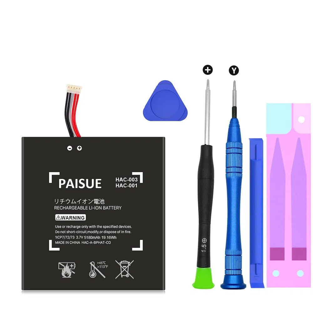 [5180mAh] HAC-003 Batterie de Rechange Compatible avec Nintendo Switch 2017 HAC-001 HAC-A-BPHAT-C0, HAC-S-JP/EU-C0 Mise à Niveau Interne avec kit d'outils de réparation