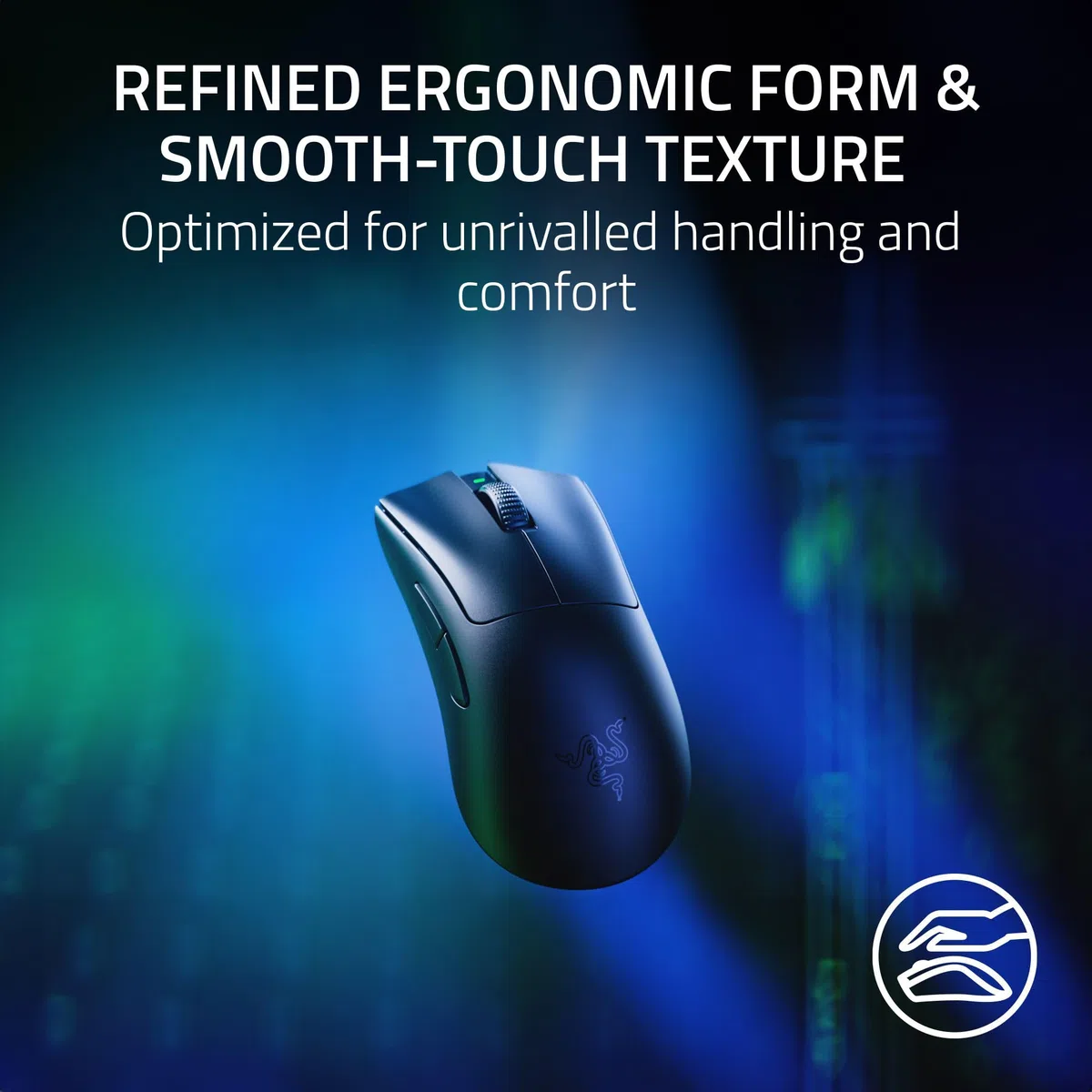 Razer DeathAdder V3 Pro Souris de jeu sans fil + dongle sans fil Hyperpolling : 63 g Ultra léger - Capteur optique Focus Pro 30K - Commutateurs optiques Gen 3-5 touches programmables - Noir