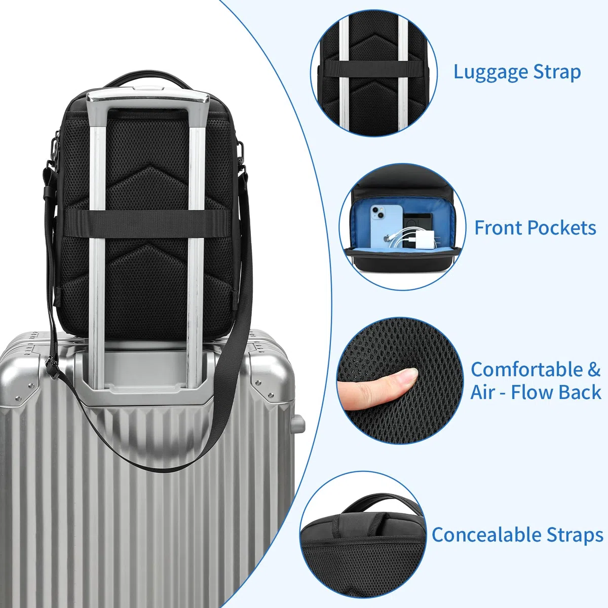 BOSSTIN Étui de transport pour Oculus Meta Quest 2 3 Vision Pro Travel Storage VR Casque (Noir)