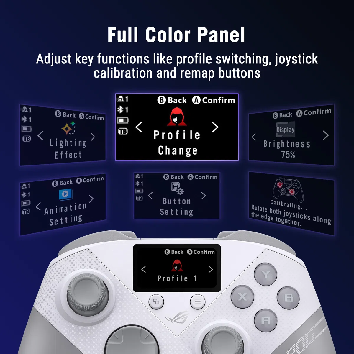 ASUS ROG RAIKIRI II PRO PC WL White Controller - TMR Joystick, 8000Hz, OLED