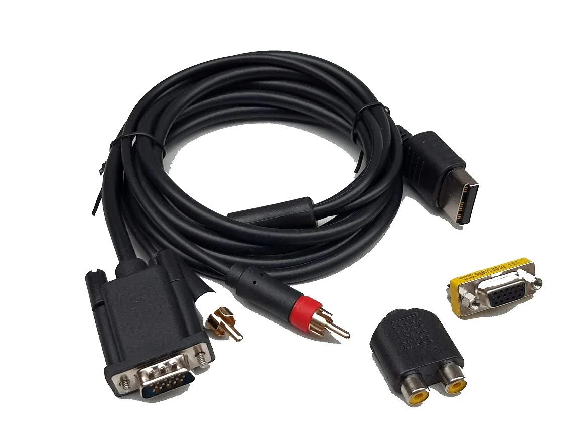 Link-e : Cable VGA Haute Definition Compatible avec la Console SEGA Dreamcast (Audio/Video, Adaptateur RCA et VGA, PAL et NTSC...)