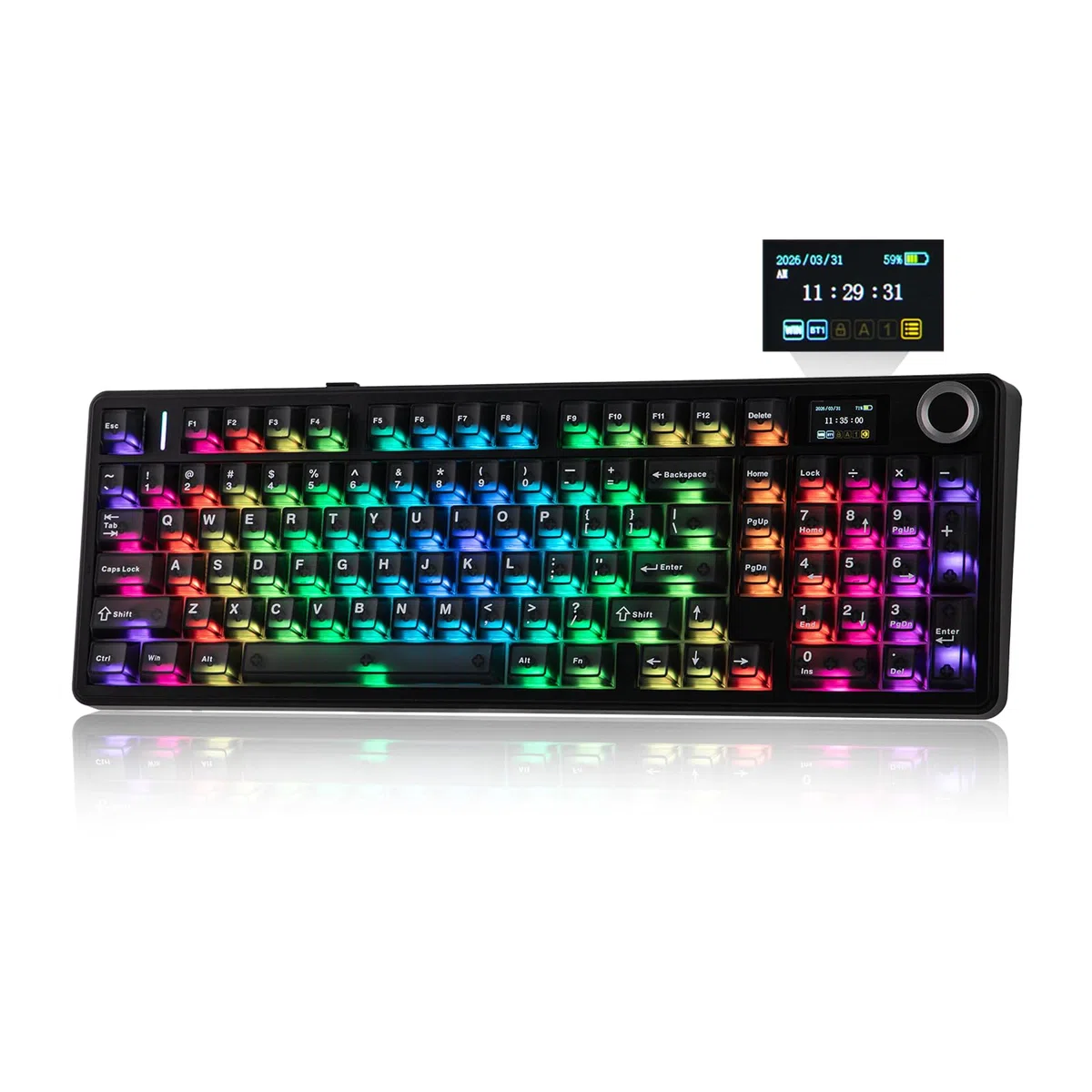 EPOMAKER Aula F99 Max Clavier Mécanique sans Fil, Écran Intelligent&Molette