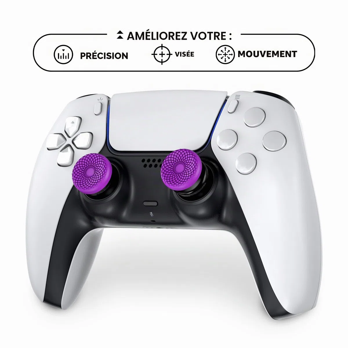KontrolFreek FPS Freek Frenzy Grips pour Manette PS5 | 1 Rehausseur Haut & 1 Milieu pour PS5 & PS4 | Plus de Précision & Contrôle FPS | Violet