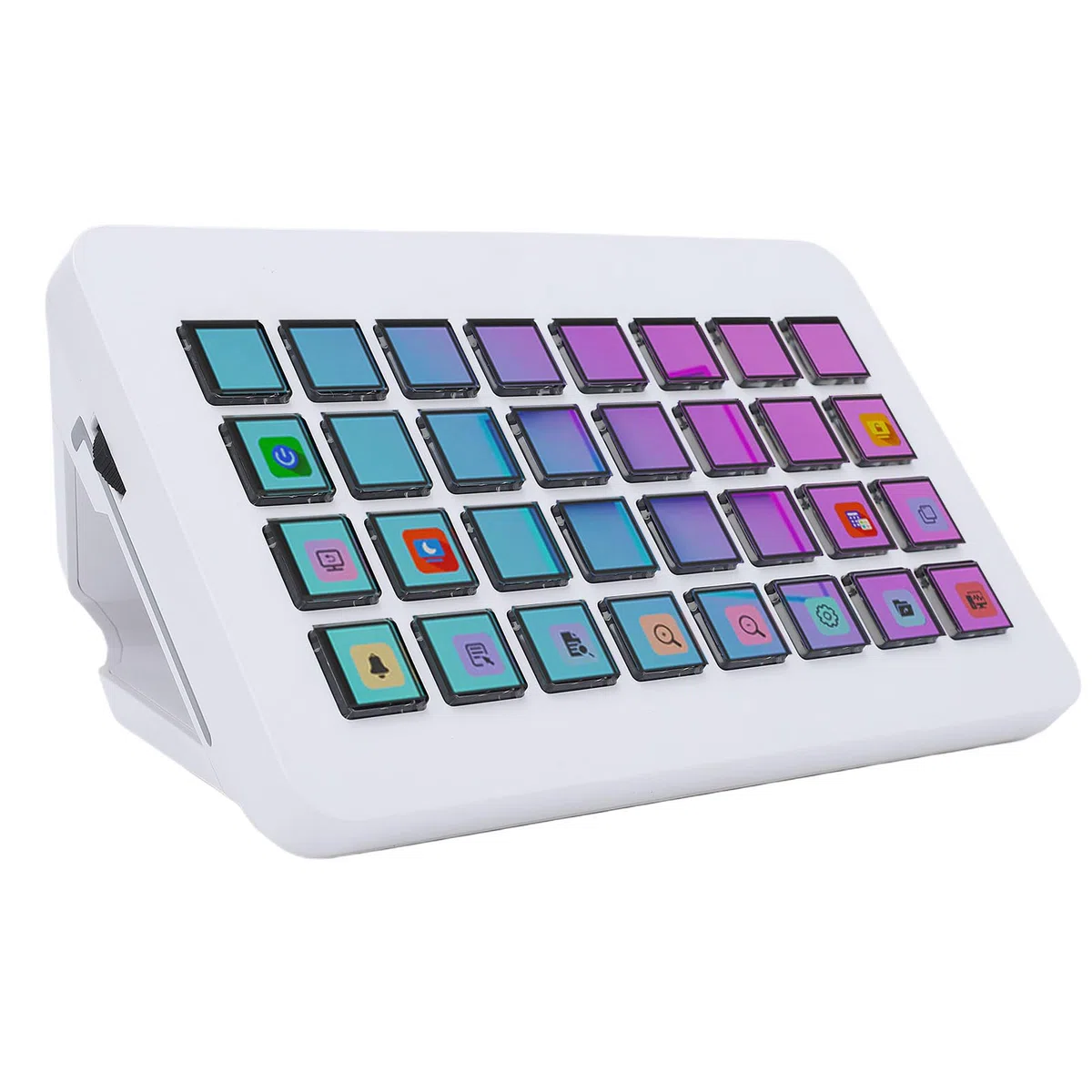 XUMIUZIY Deck de Streaming pour PC en Direct, Contrôleur de Studio Programmable, Clavier Macro avec 32 Touches LCD Personnalisées (White)