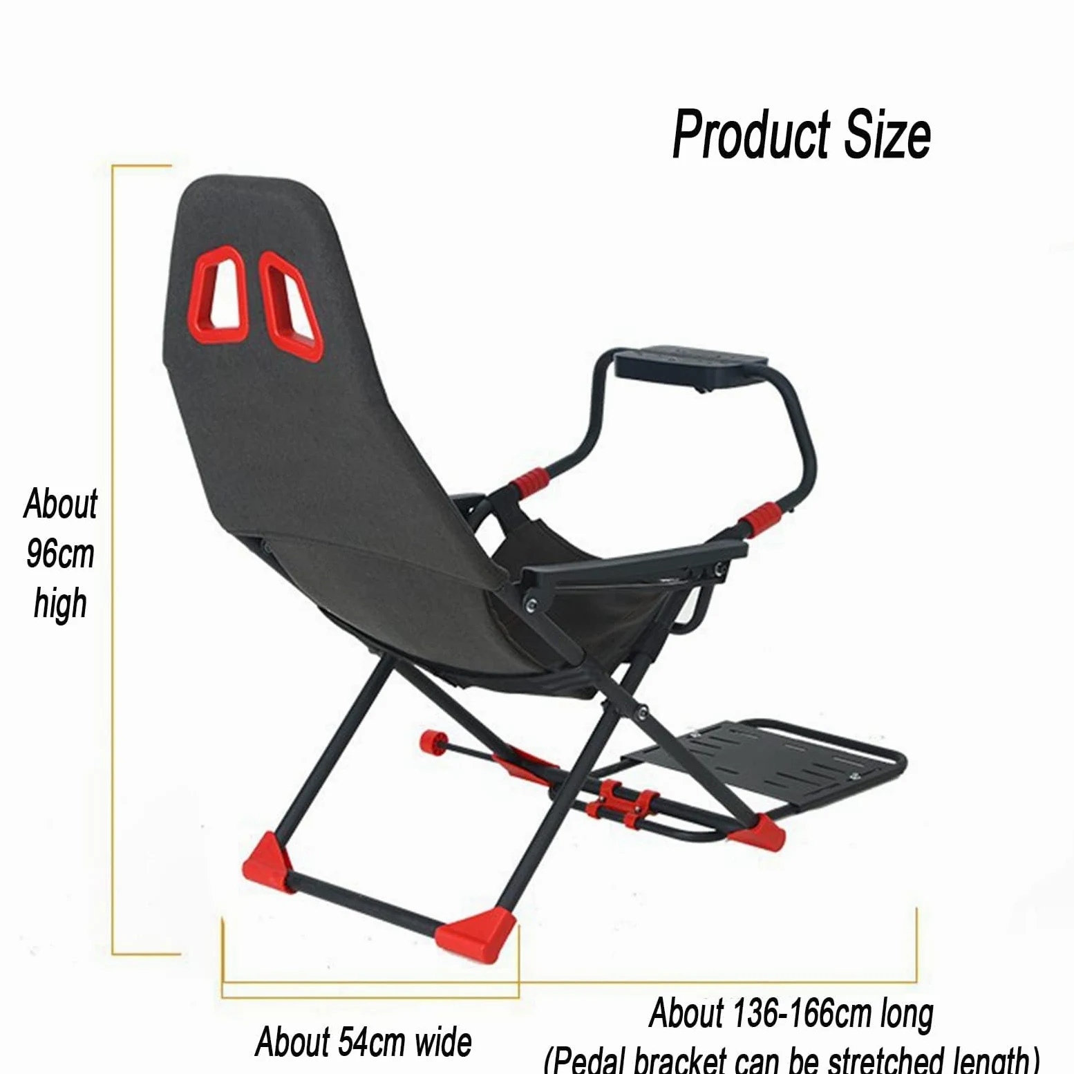 Cockpit Simulateur de course avec support de roue réglable et siège ergonomique, design pliable pour consoles de jeu et PC