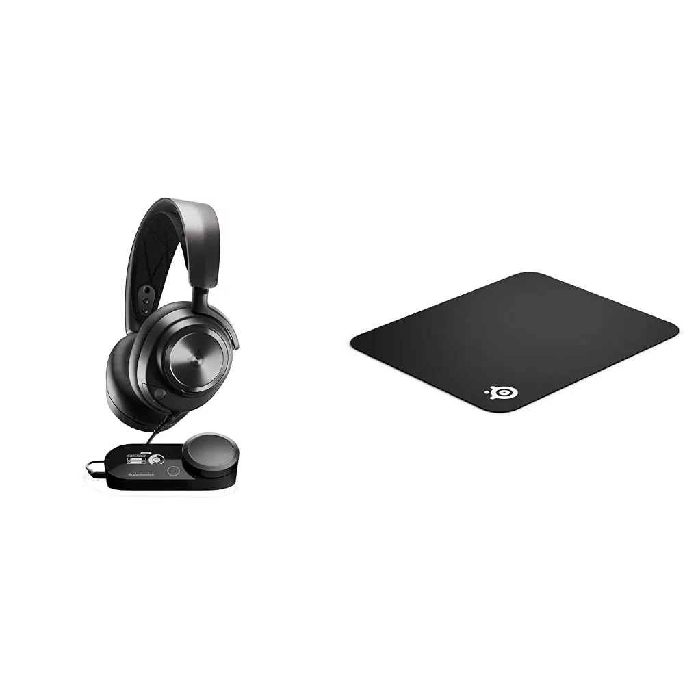 SteelSeries Arctis Nova Pro - Casque Gaming Multi-système - Son Hi-Res - Son Spatial 360° & QcK - Tapis de Souris de Jeu en Tissu - Surface Exclusive Micro tissée