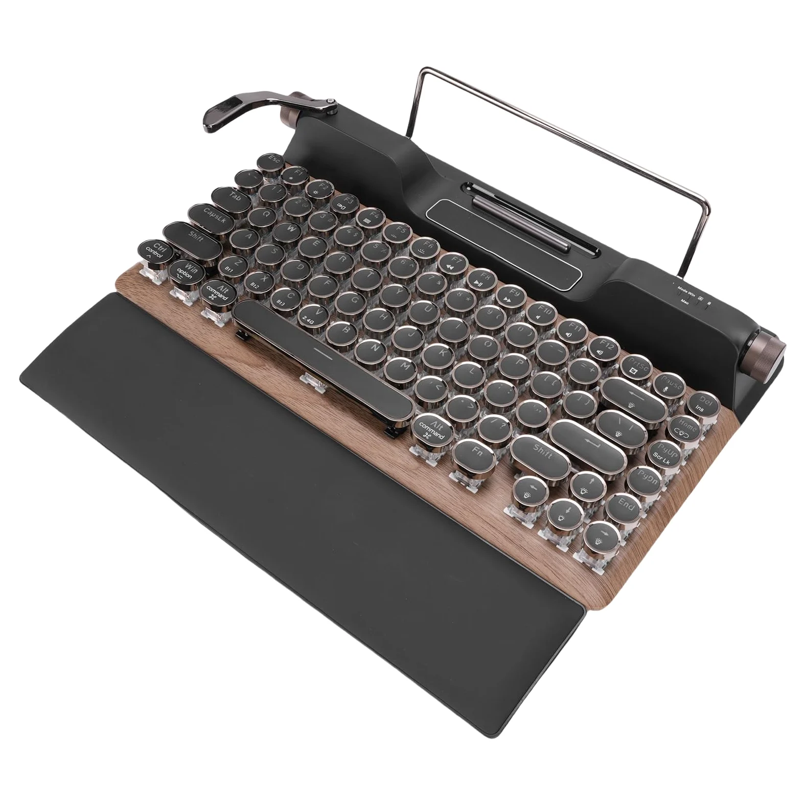 VBESTLIFE Clavier de Jeu Mécanique sans Fil Rétro avec Bluetooth 5.0, 84 Touches, Interrupteurs Bleus, Touchap Rond Punk, Rétro-éclairage RVB, Repos du Poignet