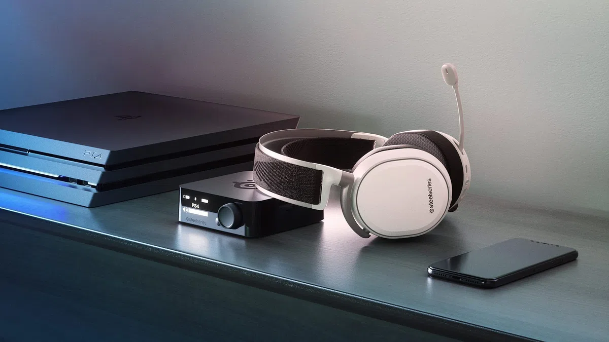 SteelSeries Arctis Pro Wireless - Casque Gaming - Pilotes d’enceintes haute résolution - Sans fil double (2,4 G & Bluetooth) - Système à batteries doubles - Blanc