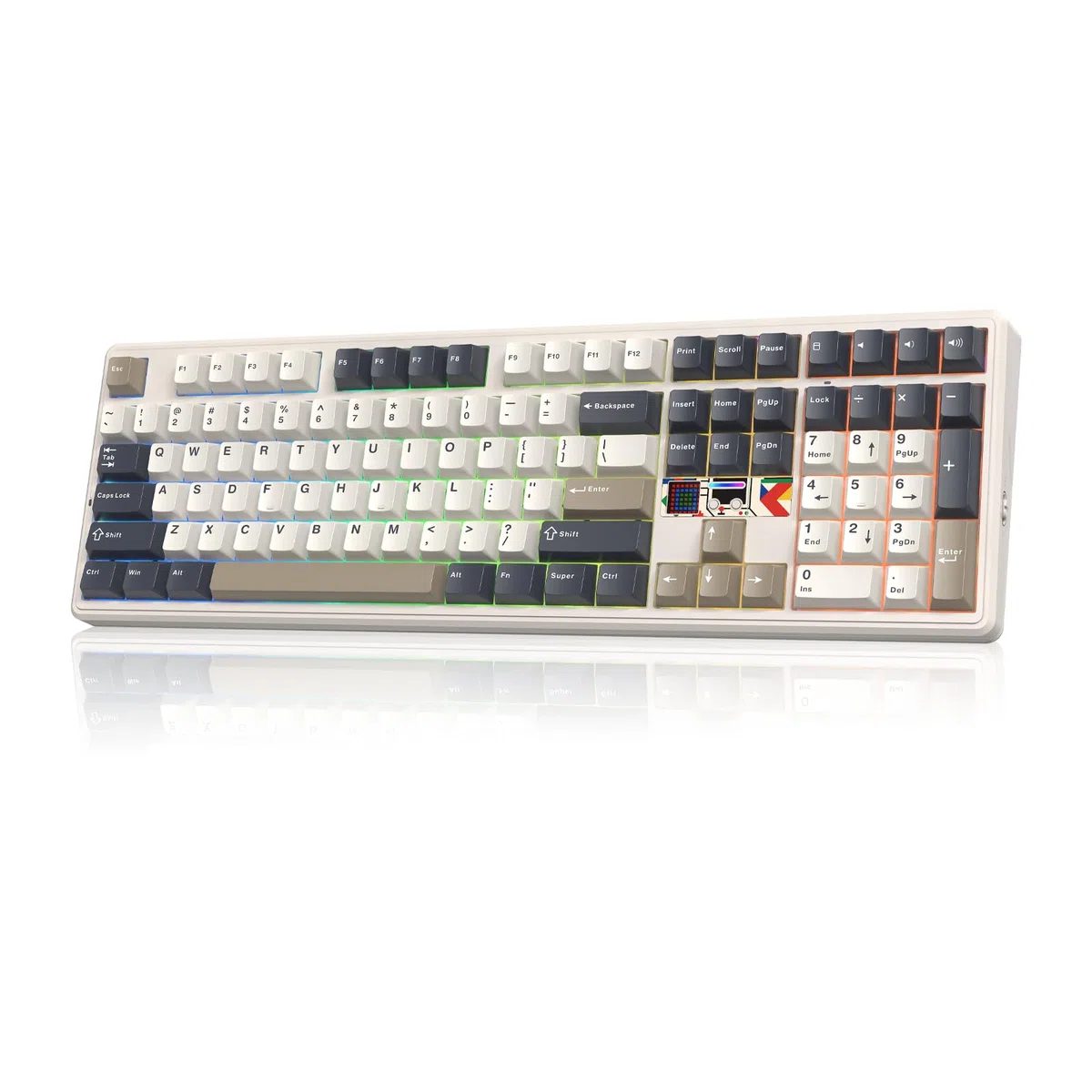 EPOMAKER X Aula F108 Pro V2 Clavier Gamer Mécanique sans Fil, Écran Pixel