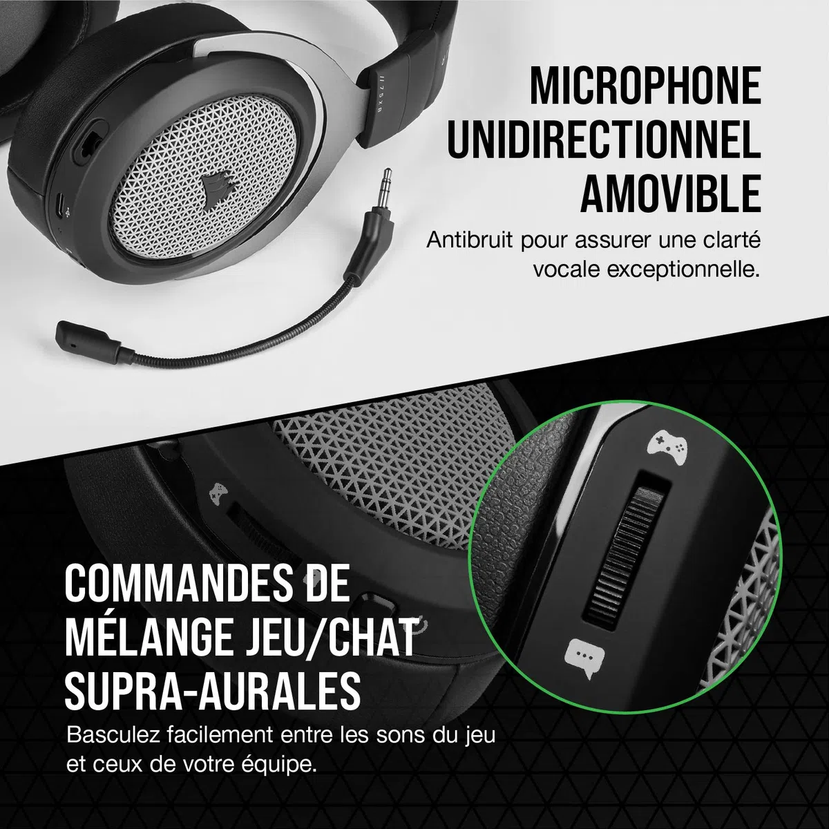 Corsair HS75 XB Wireless Casque Gaming pour Xbox Series X et Xbox One (Connexion Directe sans Adaptateur sans Fil, Technologie Dolby Atmos Immersive, Microphone Unidirectionnel) Noir