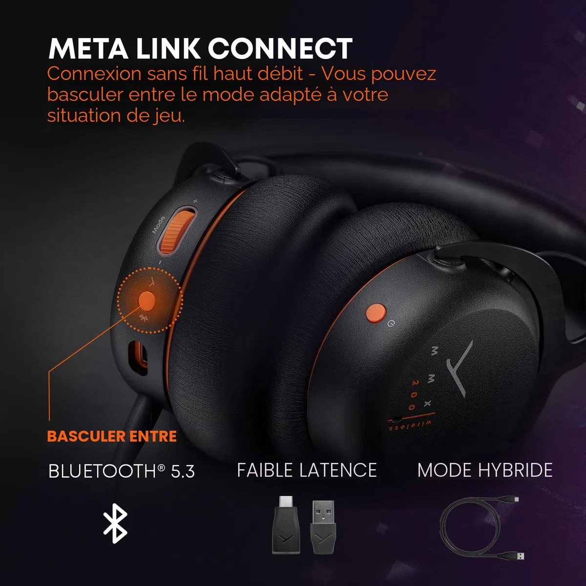 beyerdynamic MMX 200 Casque de jeu sans fil gris avec microphone, casque sans fil avec dongle USB, convient pour PC, Xbox, Playstation et Nintendo Switch, 730076